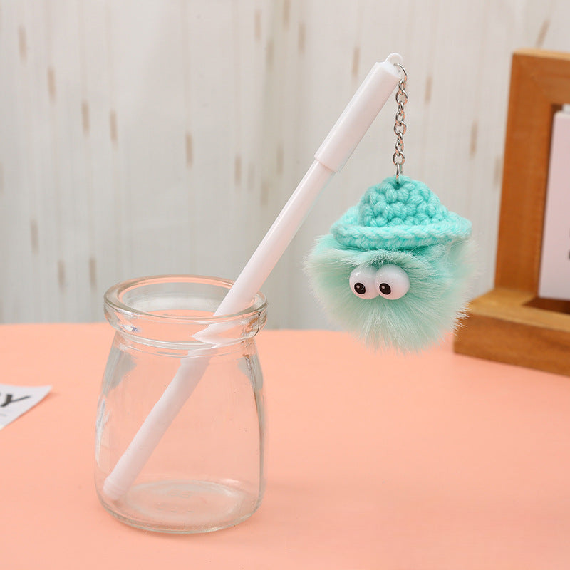 Bolígrafos de bolsas de dibujos animados de plástico de plástico de ojos grandes al por mayor con tapas